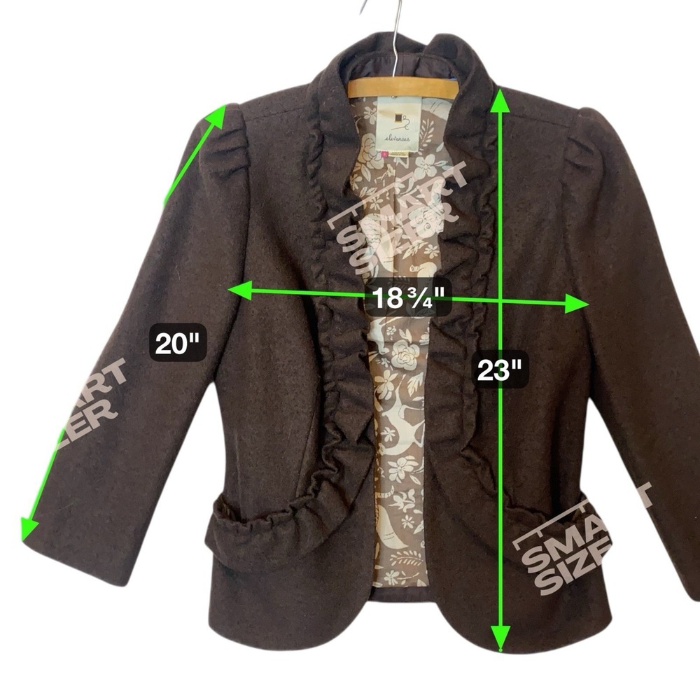 elevenses Dark Brown Ruffle-Trim Open Blazer - Picture 5 of 12